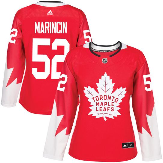 2017 NHL Toronto Maple Leafs women #52 Martin Marincin red jersey